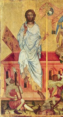Ressurreição de Cristo, c.1350 (têmpera no painel) (detalhe de 156876) de Master of the Cycle of Vyssi Brod
