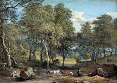 Bosque de Windsor com madeira de desenho de bois, 1798 de Paul Sandby