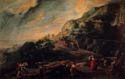 Ulisses e Nausicaa na ilha dos feácios de Peter Paul Rubens