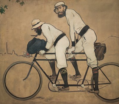 Ramon Casas e Pere Romeu em um Tandem de Ramon Casas i Carbo