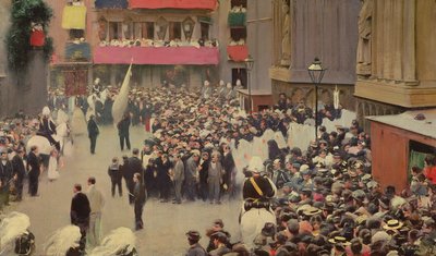 Procissão de Corpus Christi saindo da Igreja de Santa Maria del Mar, 1898 de Ramon Casas i Carbo