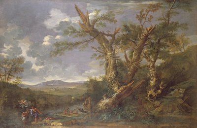 Paisagem com o batismo na Jordânia de Salvator Rosa