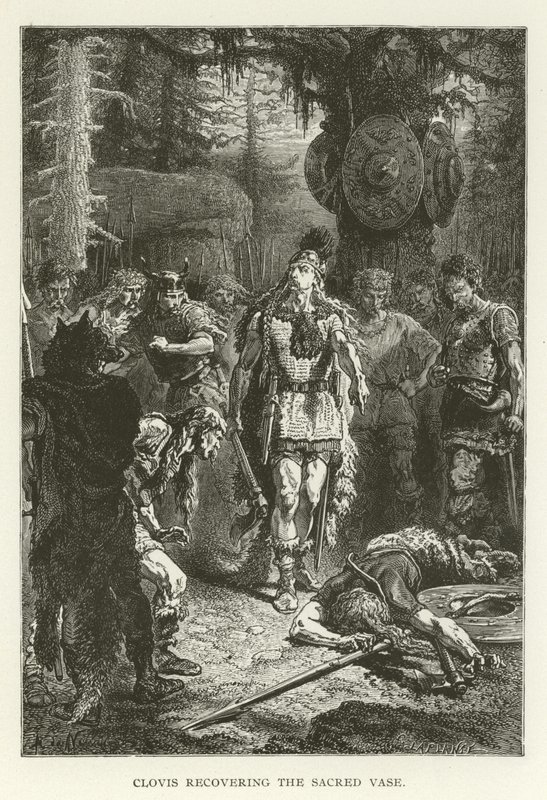 Clovis recuperando o vaso sagrado (gravura) de (after) American School