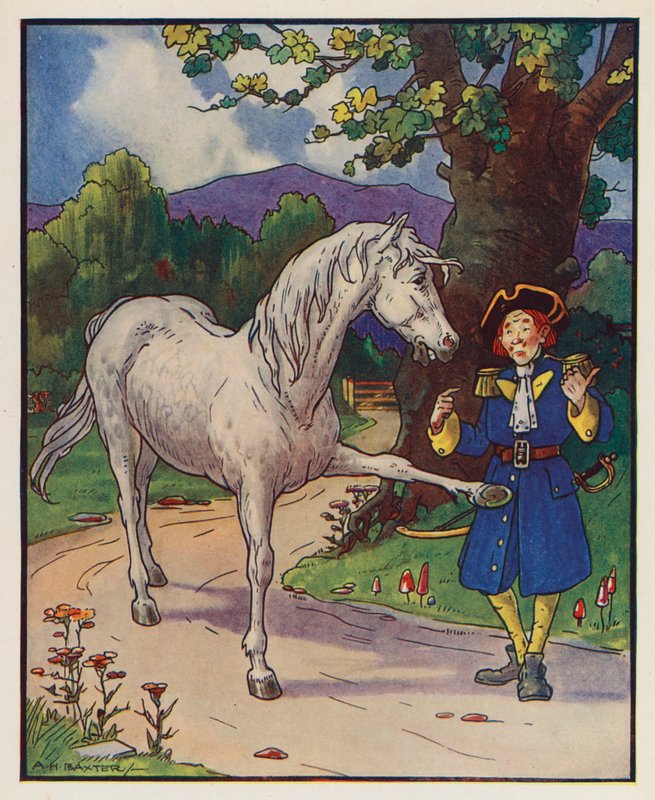 Ilustração para "As Viagens de Gulliver" de Jonathan Swift (litografia a cores) de (after) American School
