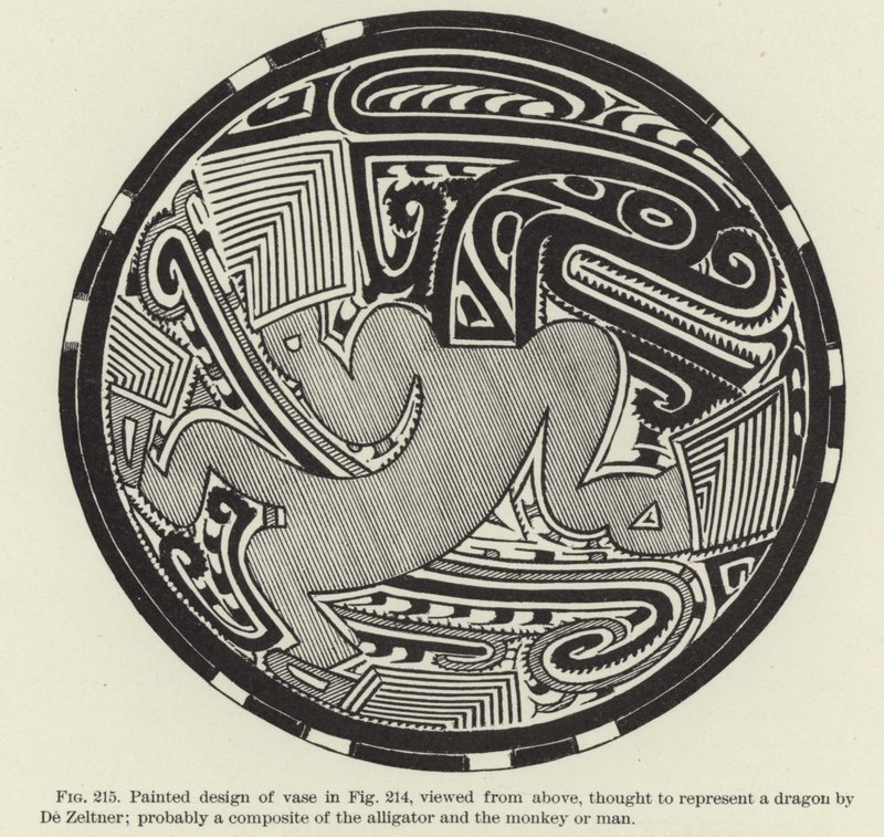 Desenho pintado de vaso (gravura) de (after) American School