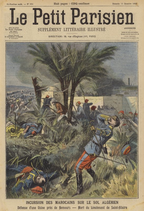 Incursão de marroquinos na Argélia (cor litho) de (after) Carrey