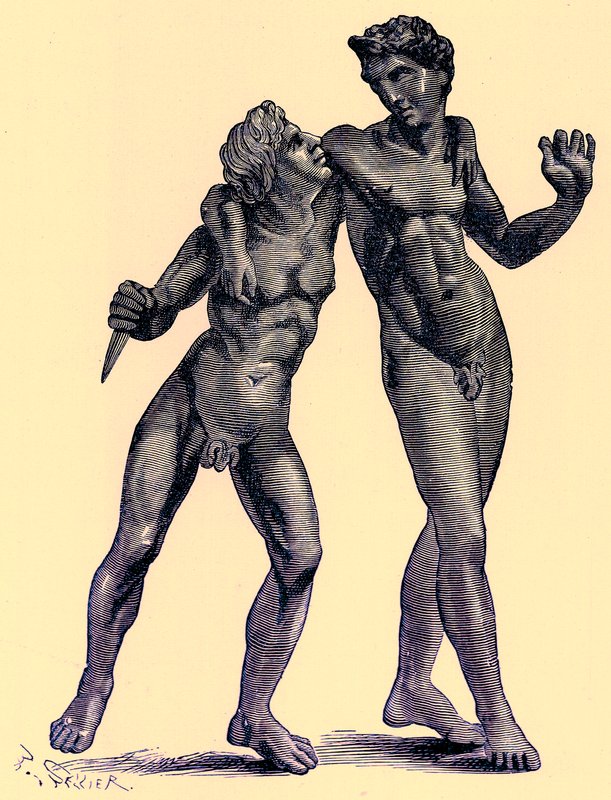Grupo em bronze encontrado no Palestrina (Praeneste), ilustração da 