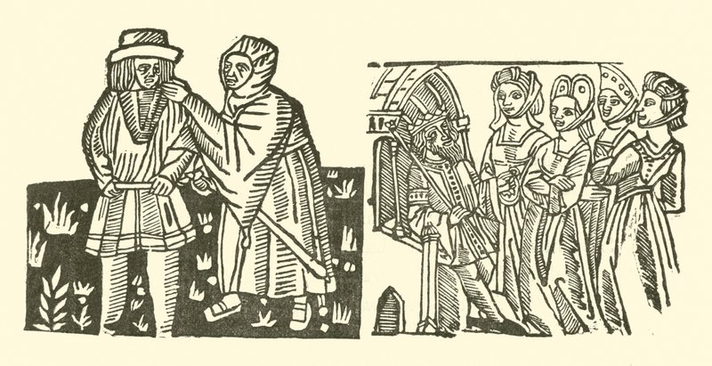 Ilustração para As Baladas Roxburghe (xilogravura) de (after) English School