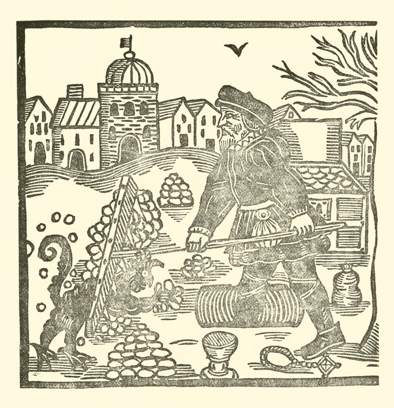 Ilustração para As Baladas Roxburghe (xilogravura) de (after) English School