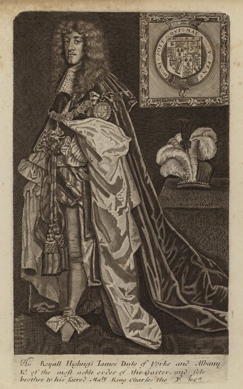 James II e VII, Rei da Inglaterra, Escócia e Irlanda, quando Duque de York (gravura) de (after) English School