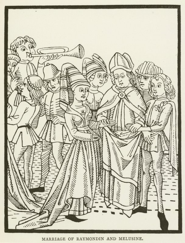 Casamento de Raymondin e Melusine (gravura) de (after) English School