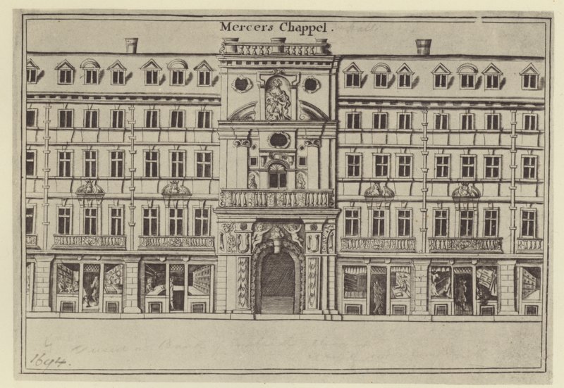 Mercers Chapel, c 1694 (litho) de (after) English School