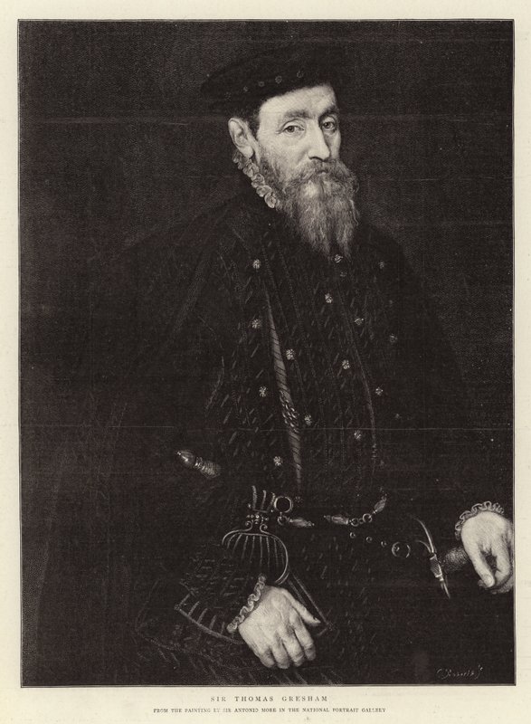 Sir Thomas Gresham (gravura) de (after) English School