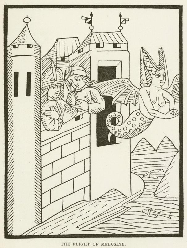 O voo de Melusine (gravura) de (after) English School