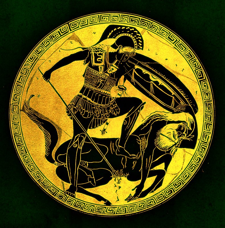 Warrior and centaur, ilustração de 