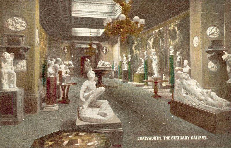 Chatsworth, a Galeria de estatuária (foto a cores) de (after) English photographer
