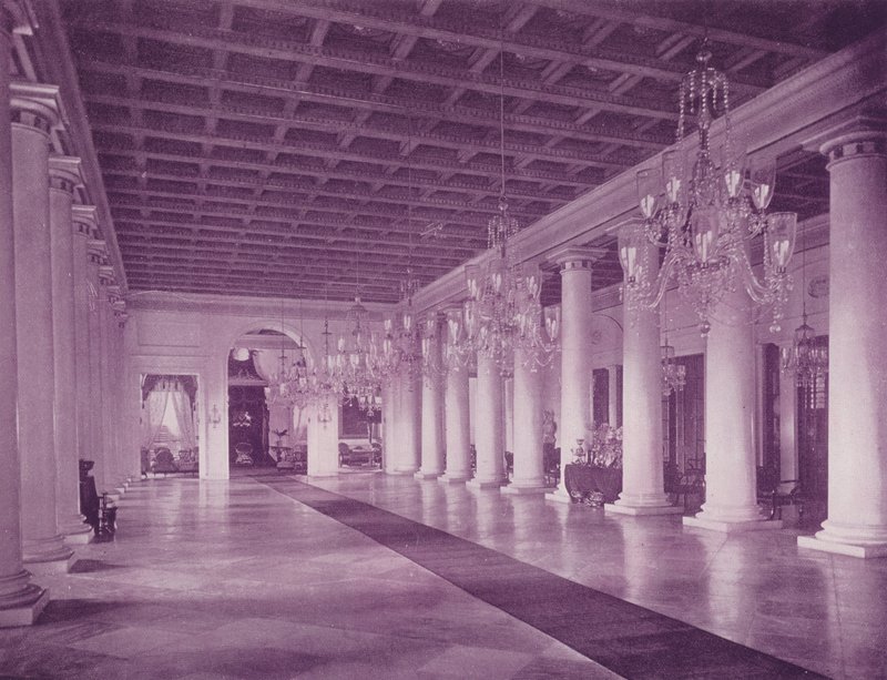 Marble Hall, Casa do Governo, Calcutá (foto a p/b) de (after) English photographer