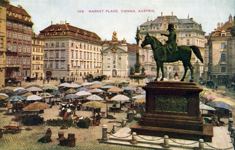 Market Place, Viena, Áustria (foto a cores) de (after) English photographer