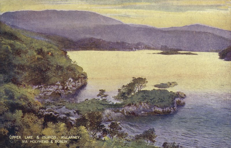Upper Lake and Islands, Killarney, via Holyhead e Dublin (foto a cores) de (after) English photographer