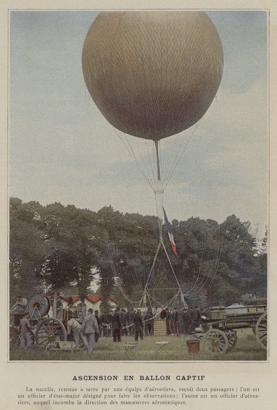 Ascensão en Ballon Captif (foto colorida) de (after) French Photographer