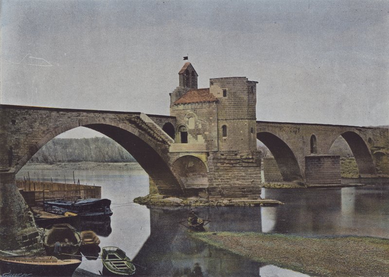 Avignon, ponte Saint-Benezet (foto colorida) de (after) French Photographer