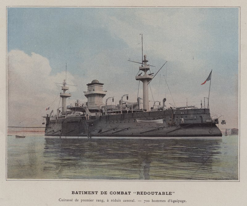 Navio de combate "Redoutable" (foto colorida) de (after) French Photographer
