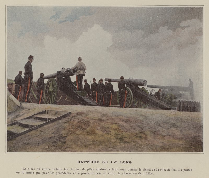 Batterie de 155 Long (foto colorida) de (after) French Photographer
