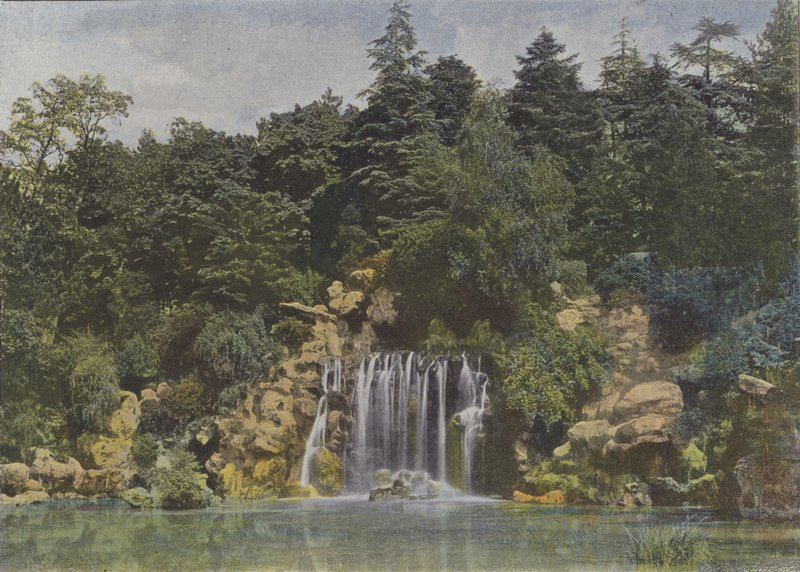 Bois de Boulogne, La Cascade (foto colorida) de (after) French Photographer