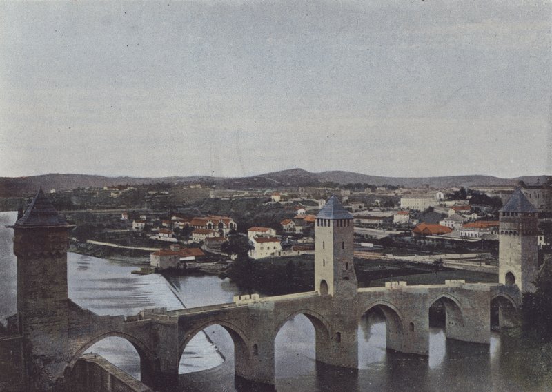 Cahors, Pont Valentre (foto colorida) de (after) French Photographer
