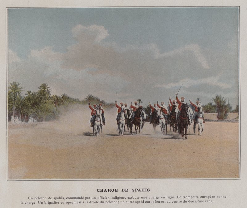 Charge de Spahis (foto colorida) de (after) French Photographer