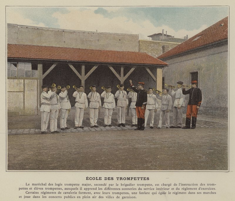 School of the Trumpets (foto colorida) de (after) French Photographer