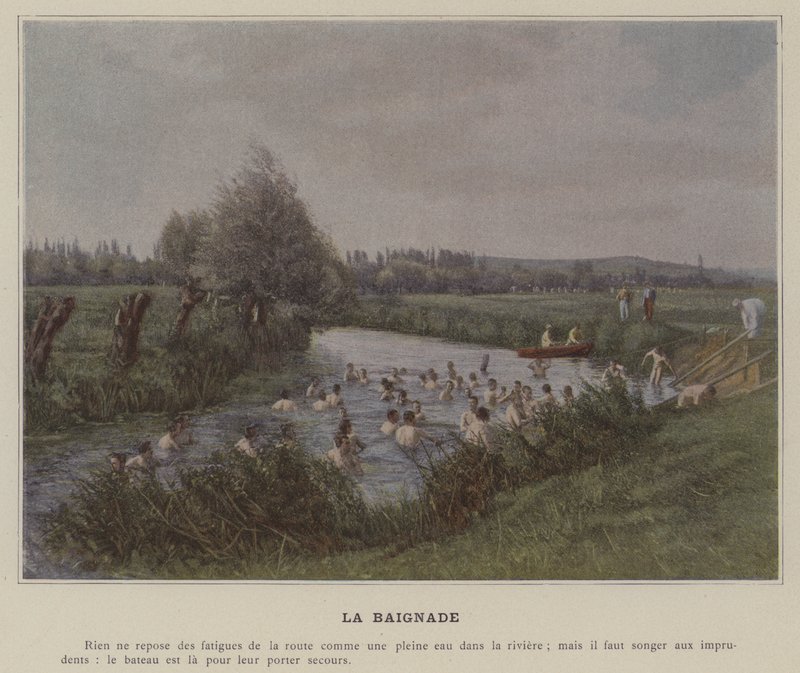 La Baignade (foto colorida) de (after) French Photographer