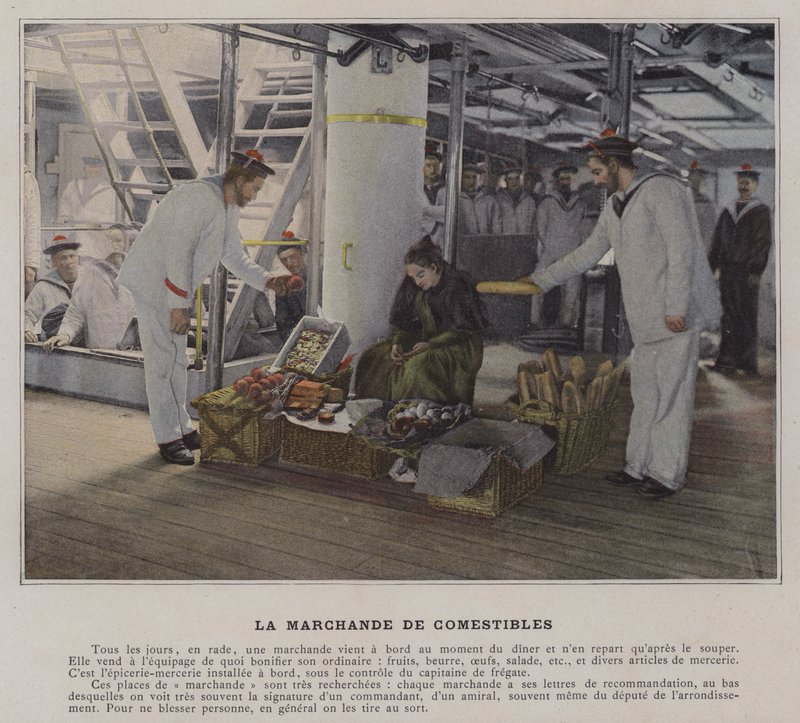La Marchande de Comestibles (foto colorida) de (after) French Photographer