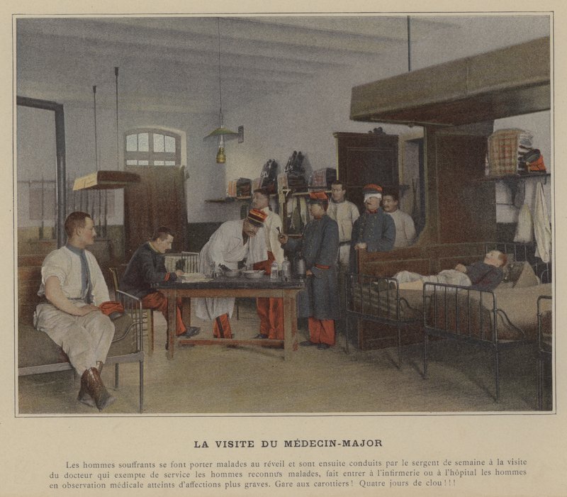 La Visite du Medecin-Major (foto colorida) de (after) French Photographer