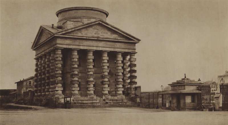 A barreira Etoile em 1860, com o pavilhão octroi da Ledoux (foto a p/b) de (after) French Photographer