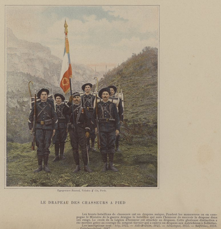 Os Chasseurs a Pied flag (foto colada) de (after) French Photographer