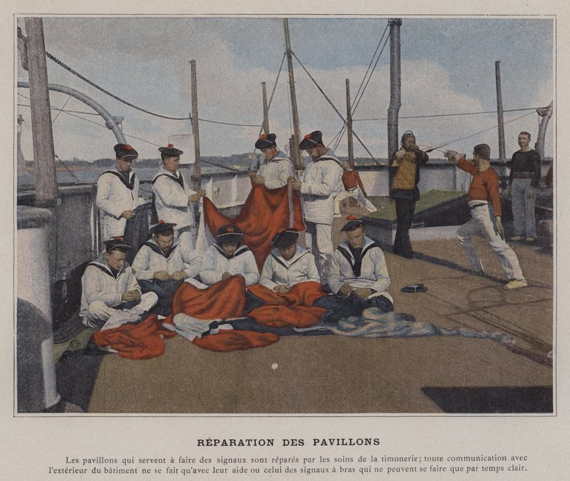 Reparation des Pavillons (foto colorida) de (after) French Photographer