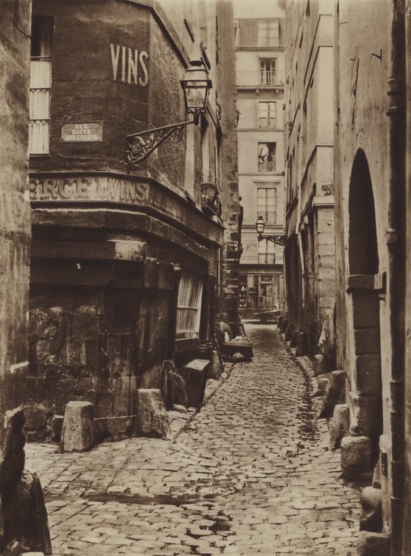 Rue Glatigny em 1865, tirada do lado do cais (foto a p/b) de (after) French Photographer