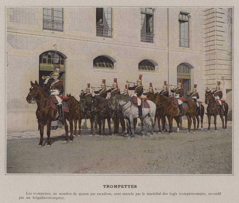Trompetes (foto colorida) de (after) French Photographer