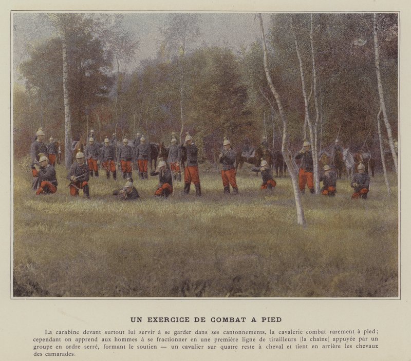 Un Exercice de Combat a Pied (foto colorida) de (after) French Photographer