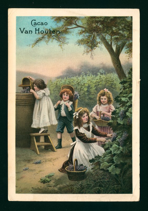 Crianças a apanhar uvas (cromolitografia) de (after) French School
