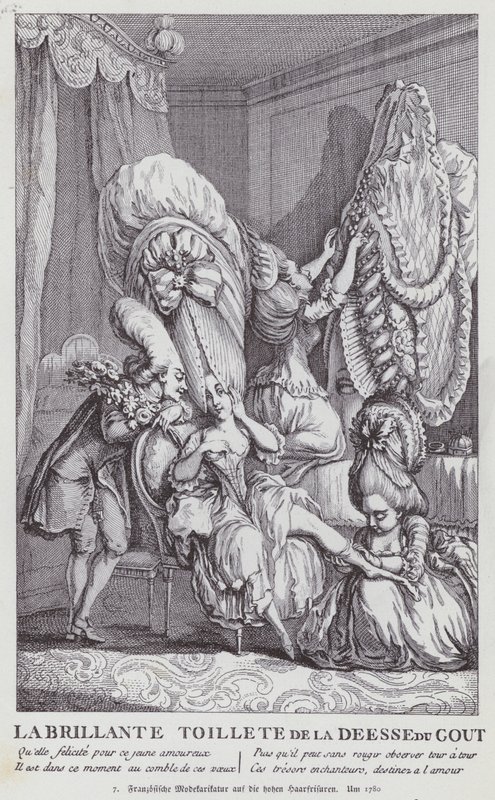 Os penteados de mulheres francesas da época de (after) French School