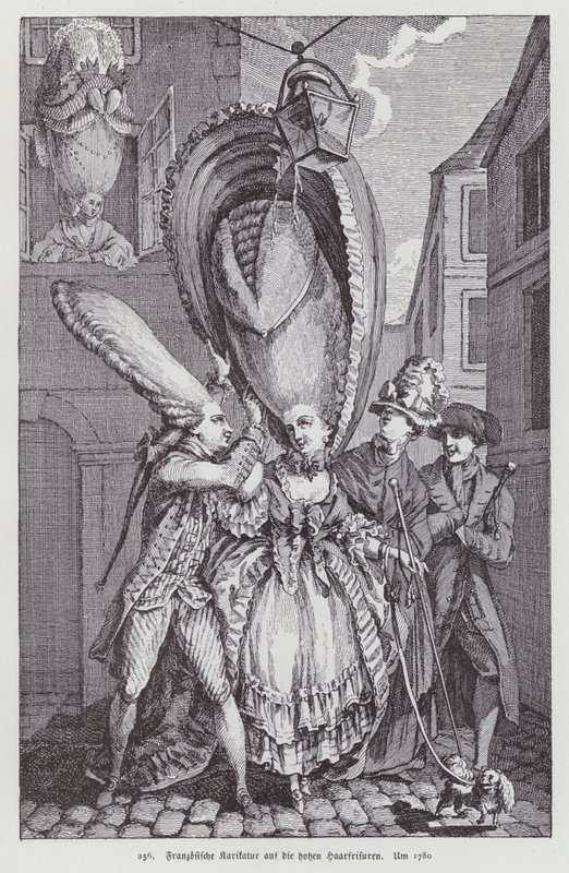 Os penteados de mulheres francesas da época de (after) French School