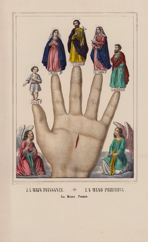 La Main Puissante, La Mano Poderosa, La Mane Potenta (litografia a cores) de (after) French School
