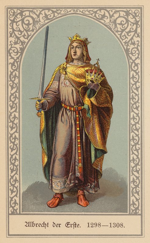 Alberto I, Rei da Alemanha (litografia a cores) de (after) German School
