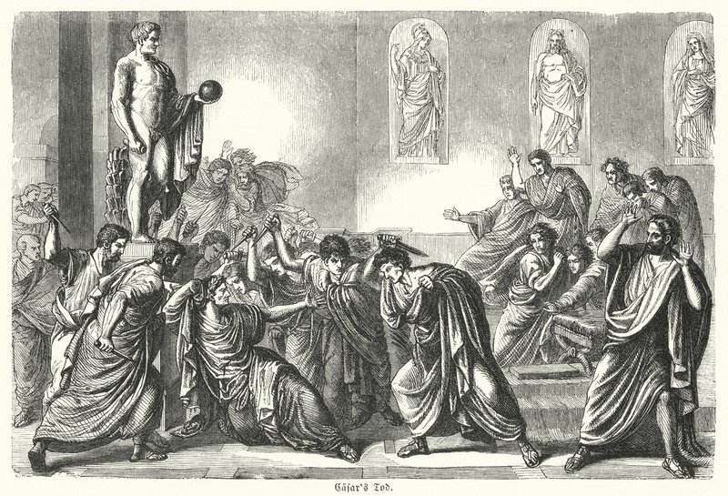 Assassinato de Júlio César (gravura) de (after) German School