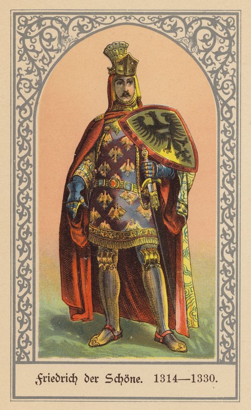 Frederico, o Belo, rei da Alemanha (litografia a cores) de (after) German School