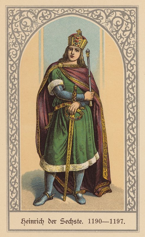 Henrique VI, Sacro Imperador Romano-Germânico (litografia a cores) de (after) German School