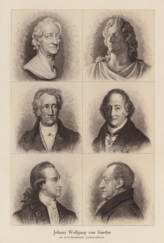 Johann Wolfgang von Goethe, poeta e dramaturgo alemão (litografia) de (after) German School