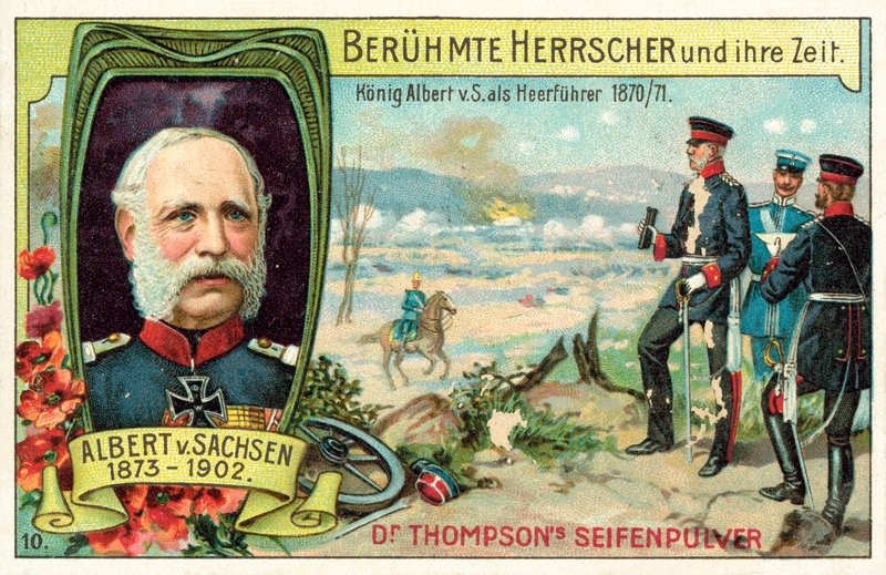 O Rei Alberto da Saxônia servindo como general durante a Guerra Franco-Prussiana de (after) German School